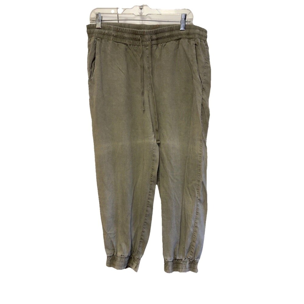 CLOTH & STONE Pants Green Joggers Elastic Waist Drawstring Pockets L